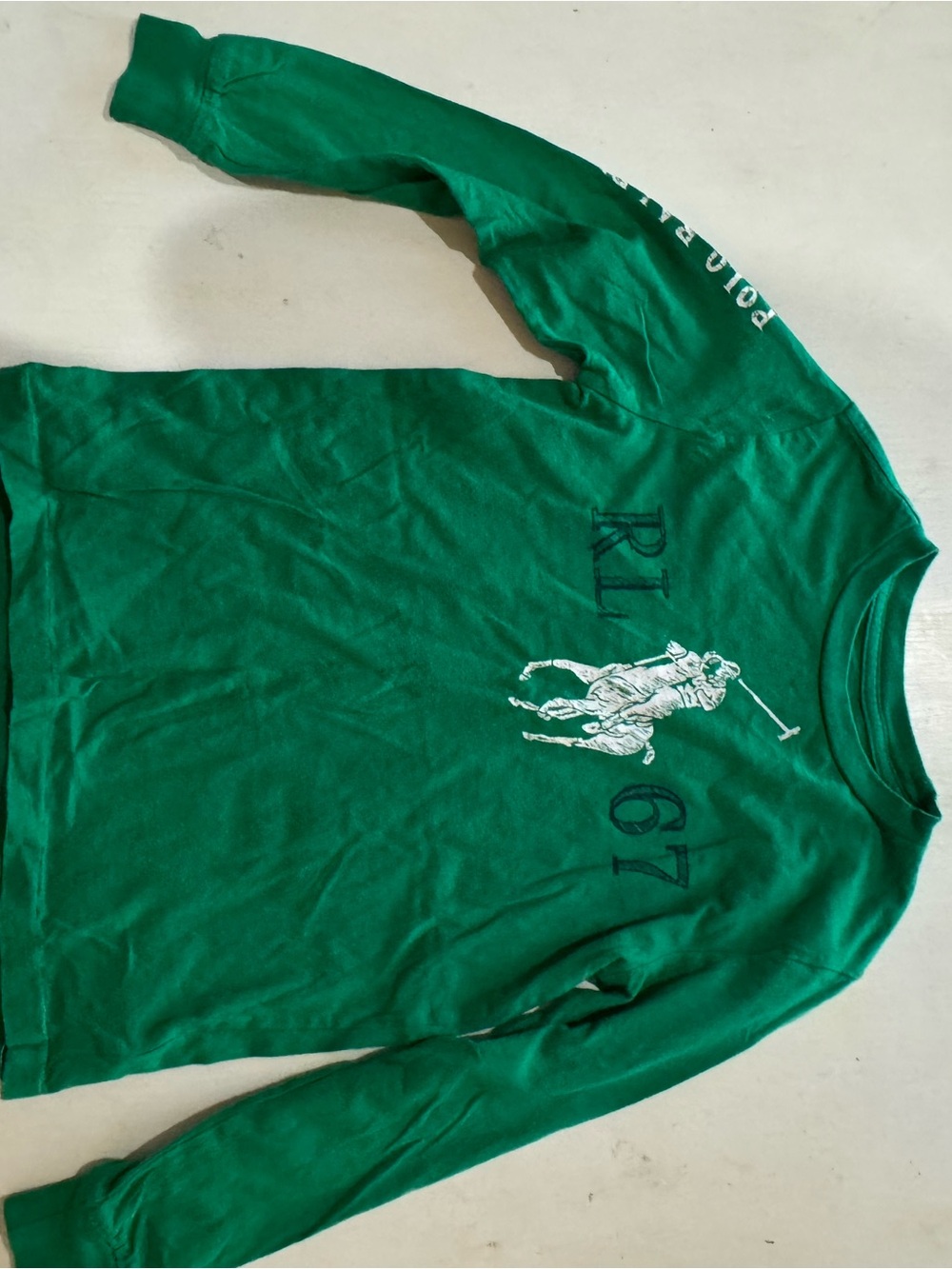 Polo by Ralph Lauren Green Long Sleeve RL67 Graphic Tee